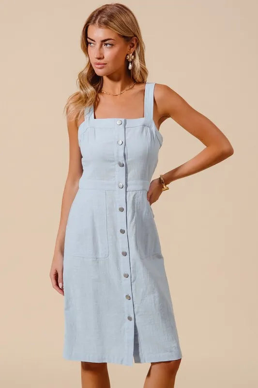 Button Down Pocket Front Pinafore Dress Love Rory Button Down Pocket Front Pinafore Dress Love Rory